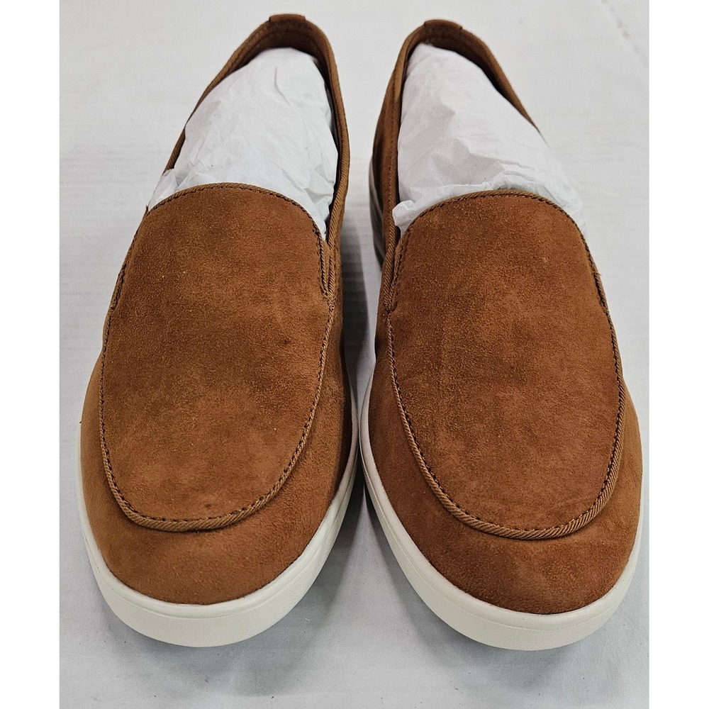 ED Ellen DeGeneres Antona Cognac Suede Slip On Loafers Shoes Womens 6M Love Heel